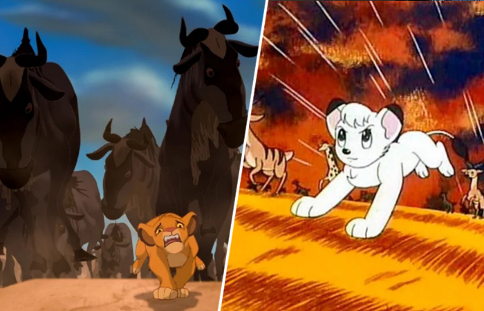 Кадры из фильмов «Король лев» и «Император джунглей».