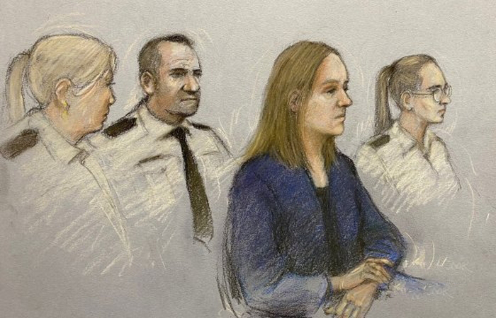 Рисунок судебного художника Элизабет Кук, Люси Летби предстала перед судом. / Фото: www.inews.co.uk