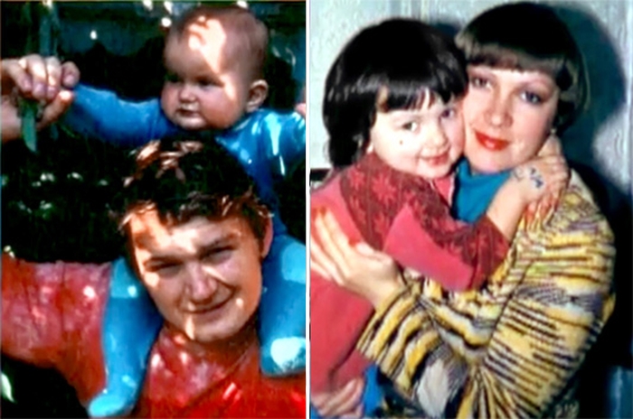Мария Порошина в детстве с папой и мамой. / Фото: www.eg.ru