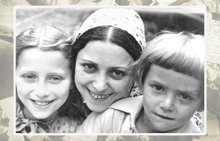 Рахиль Мессерер с дочерью и сыном.