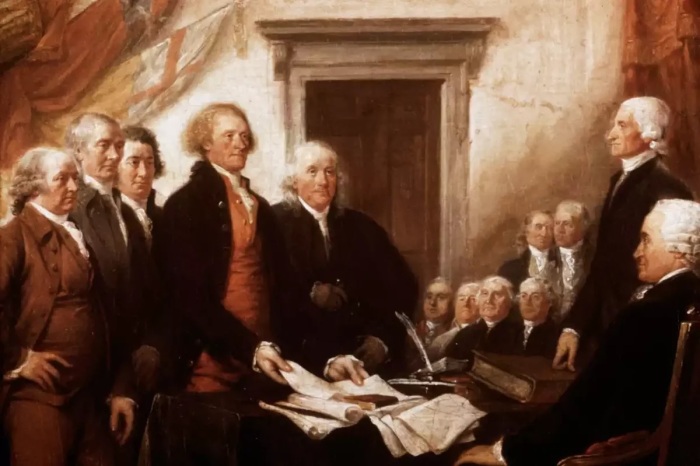 Момент подписания декларации о независимости Америки