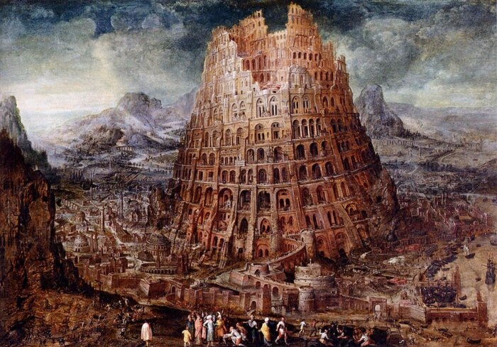 Картина Мартена ван Валькенборха «Вавилонская башня» (1600).