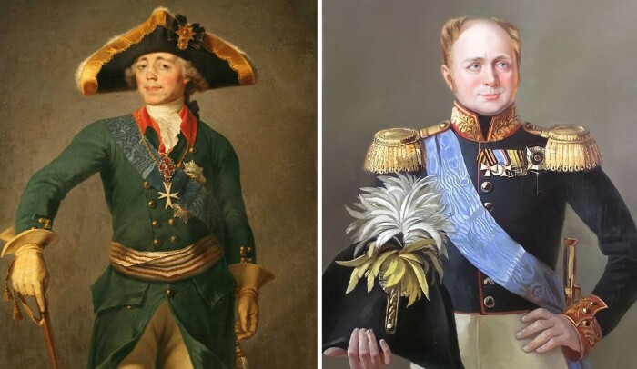 Работами Стасова восхищались и Павел I (портрет слева), и Александр I (портрет справа)