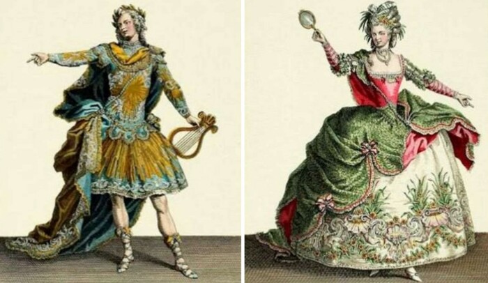 Первые балетные костюмы мало чем отличались от праздничных нарядов того времени