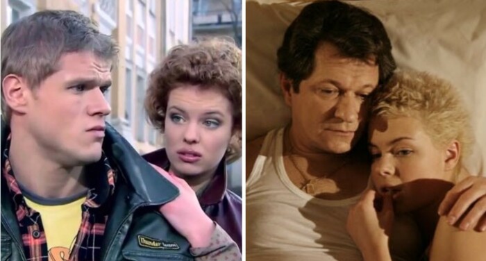 Слева - кадр из сериала «Любовь - не то что кажется» (2009), справа - «Столица греха» (2010).
