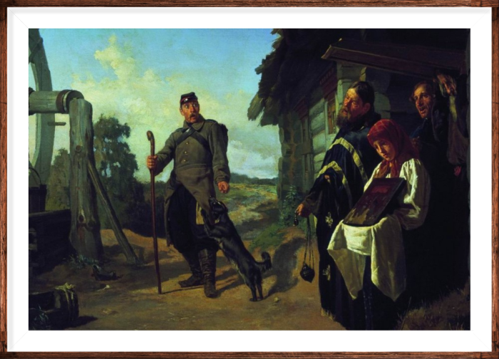 Картина Николая Васильевича Неврева «Возвращение солдата на родину» (1869)