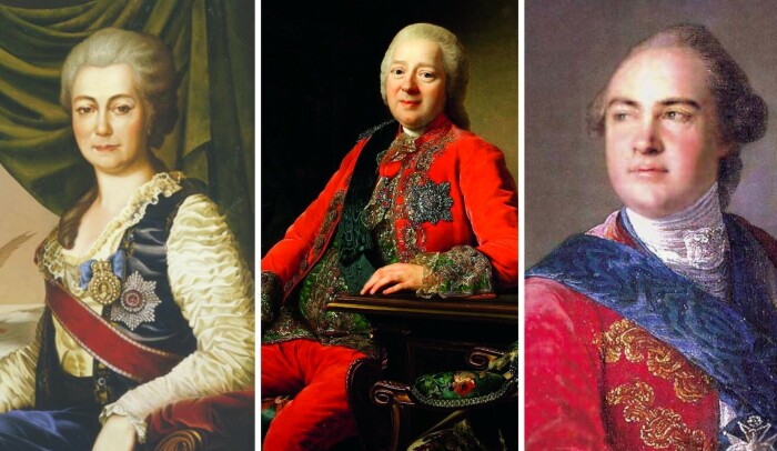 Именно Екатерина Дашкова привлекла на сторону императрицы графа Никиту Панина (по центру), графа Кирилла Разумовского (фото справа), князя Федора Барятинского и других.