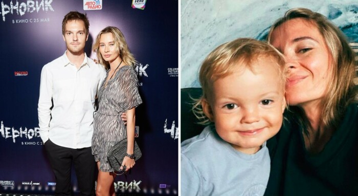 Жена Елена и сын Лука актера Никиты Волкова.