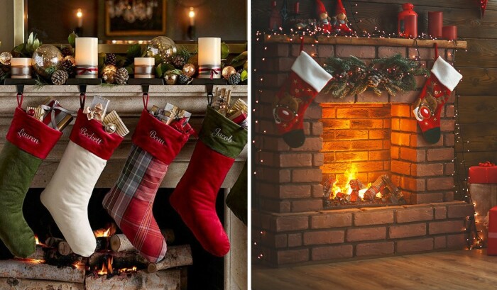 Многие европейские и американские жители вешают на свой камин рождественские носки.