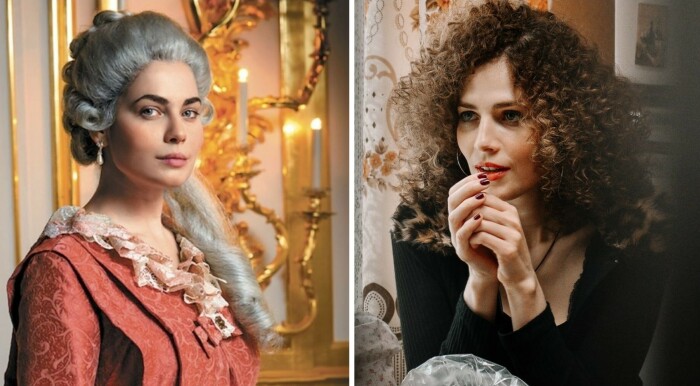 Слева - актриса в сериале «Великая» (2015), справа - «Дело Германа» (2024).