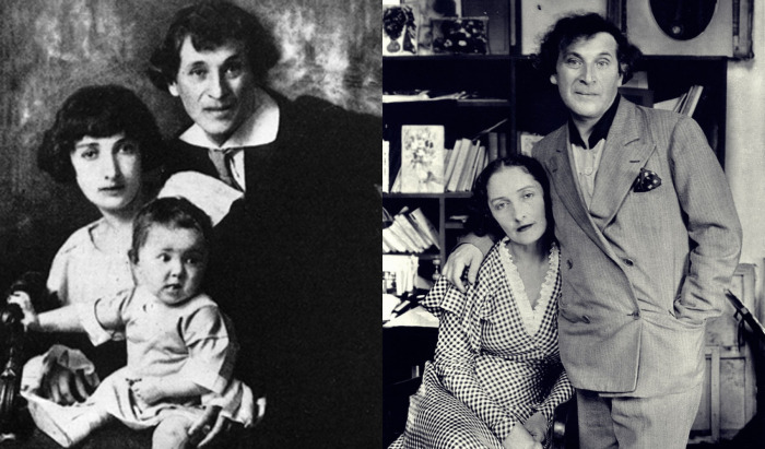 Марк Шагал с Беллой Розенфельд и дочерью