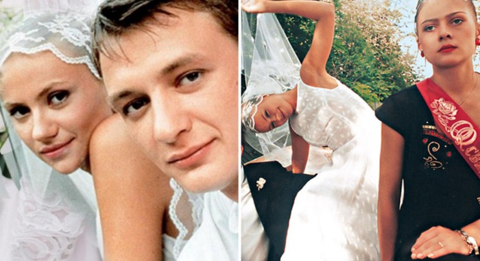 Именно съемки фильма «Свадьба» (2000) сблизили дочерей Андрея Миронова (на фото с Маратом Башаровым)