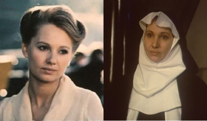 Слева - кадр из фильма «Поздняя встреча» (1978), справа - «Мушкетеры двадцать лет спустя» (1992)