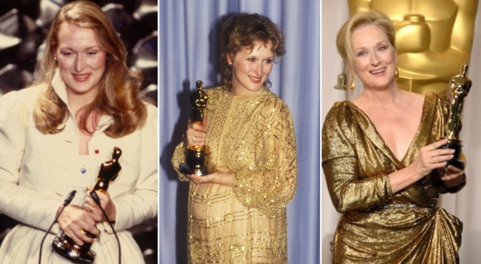 Мерил Стрип на церемониях вручения «Оскара» (1980, 1983 и 2012 годы)