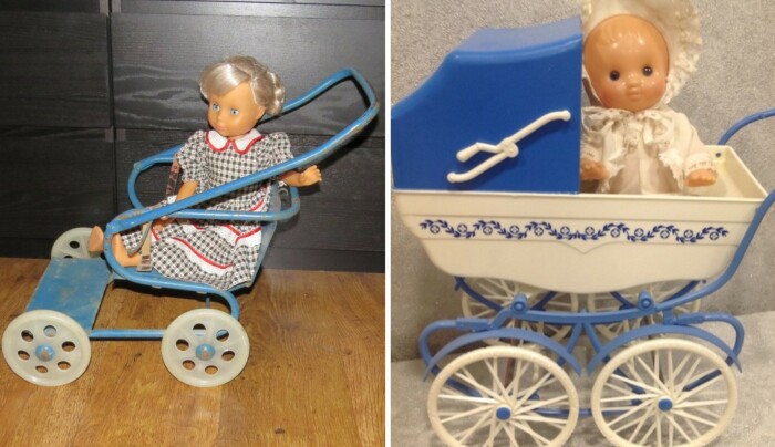 Каждая девочка мечтала катать свою куклу в колясочке.