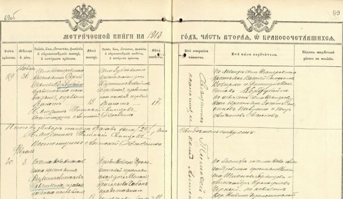 До 1918 года метрические книги использовались для официальной записи актов гражданского состояния (рождений, крещений, браков и смертей)