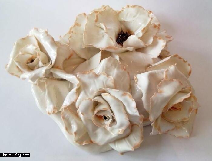 Ситцевые розы из фарфора