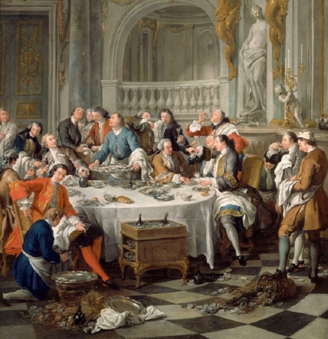 «Поедание устриц», картина Жана-Франсуа де Труа, 1734 год. / Источник: culture.gouv.fr