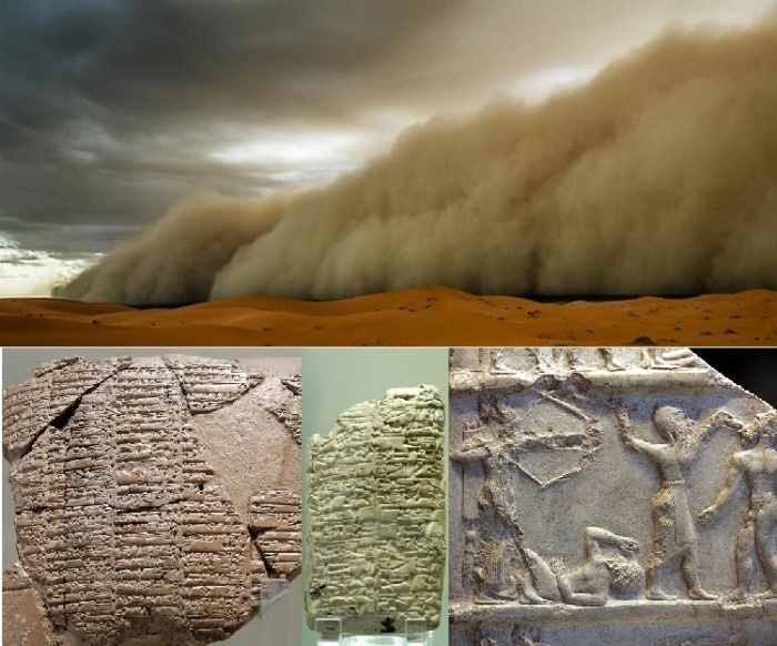 Песчаные бури и засуха стали главной причиной краха Аккада. Внизу - артефакты времен первой в истории человечества империи. 