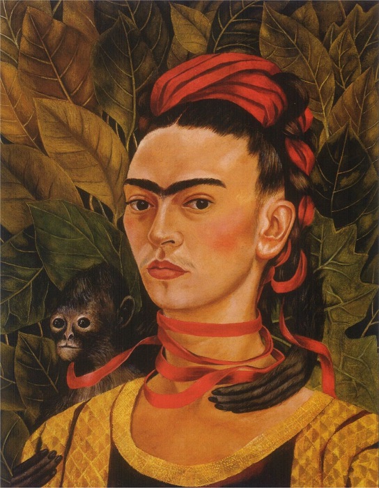 Фрида Кало, Автопортрет с обезьяной, 1940 год. / Фото: pinterest.ru