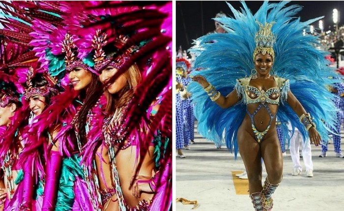Бразильский карнавал посвящен соревнованию и параду школ самбы.