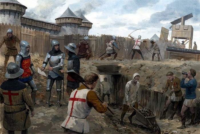 Строительство подкопа в Средневековье / Фото: hudson.org
