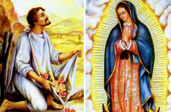 Перед Хуаном Диего появилась Дева Мария со смуглой кожей и черными волосами.