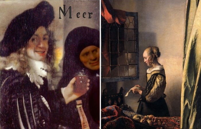 По всей видимости, в картине «Девушка, читающая письмо у открытого окна» Вермеер изобразил свою жену Катарину.