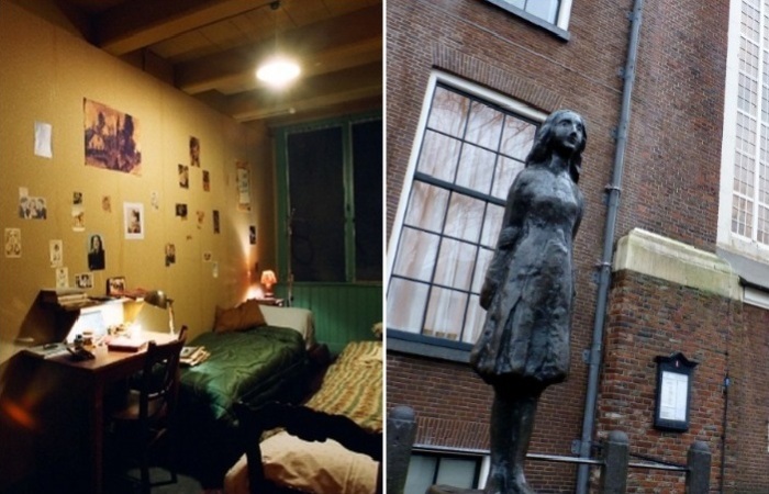 Дом-музей и памятник Анны Франк в Амстердаме.