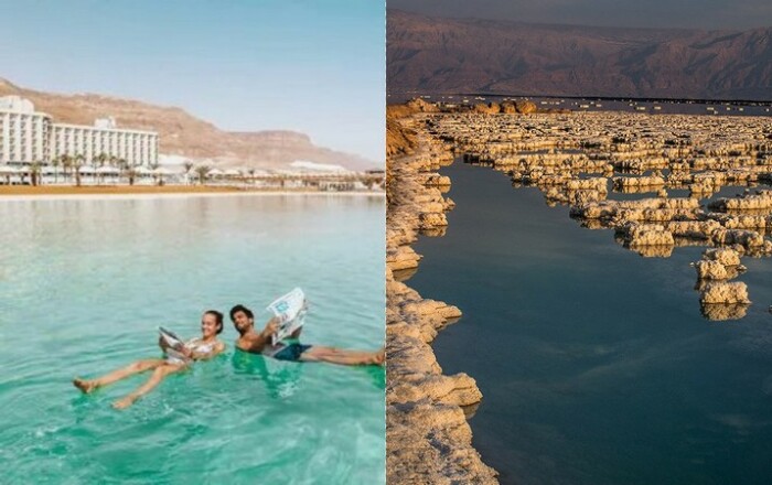 Мертвое море из-за огромного количества соли удерживает на поверхности человека.