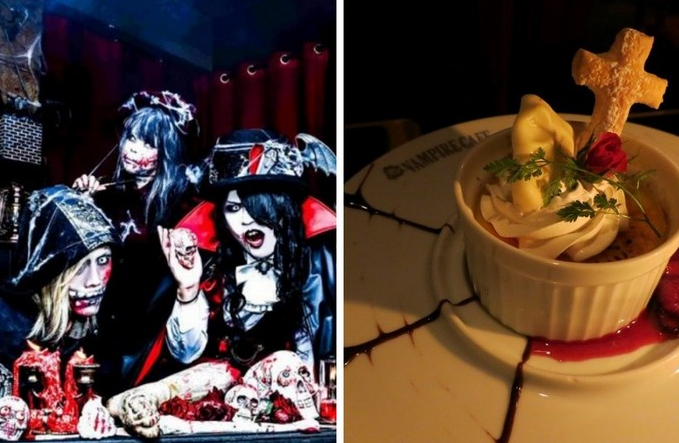 Граф Дракула приглашает отведать вампирской еды в тематической ресторане.
