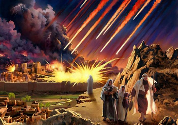 Господь уничтожил Содом и Гоморру, предупредив Лота и его семью. / Фото:stihi.ru 