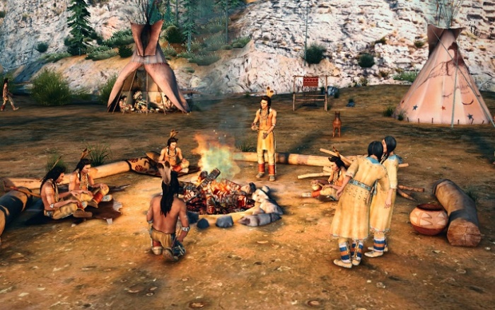 Типичное поселение североамериканских индейцев / Фото: pinterest.com