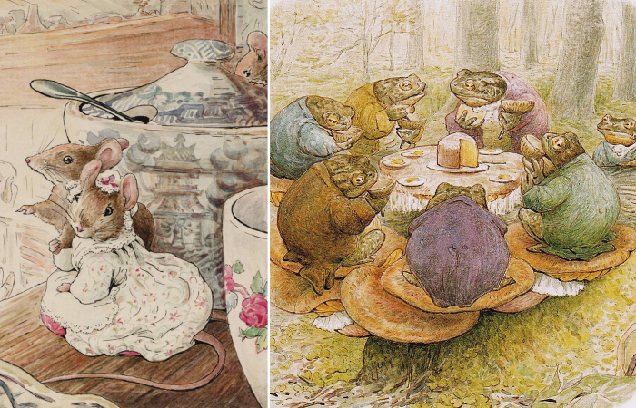 Beatrix Potter Toads Tea party c1905 Bk