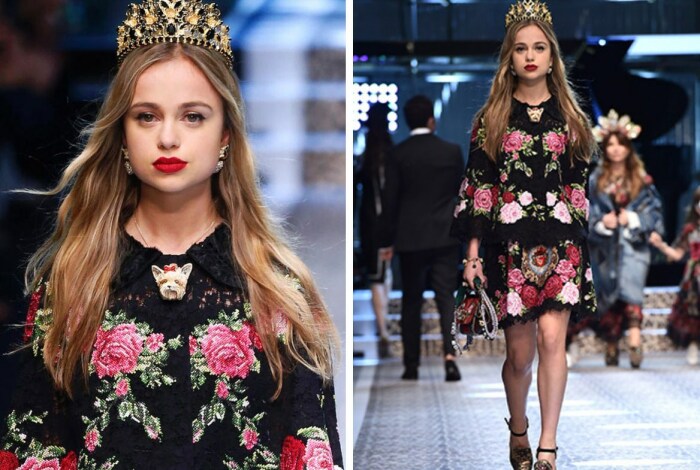 Леди Амелия Виндзор на показе Dolce & Gabbana