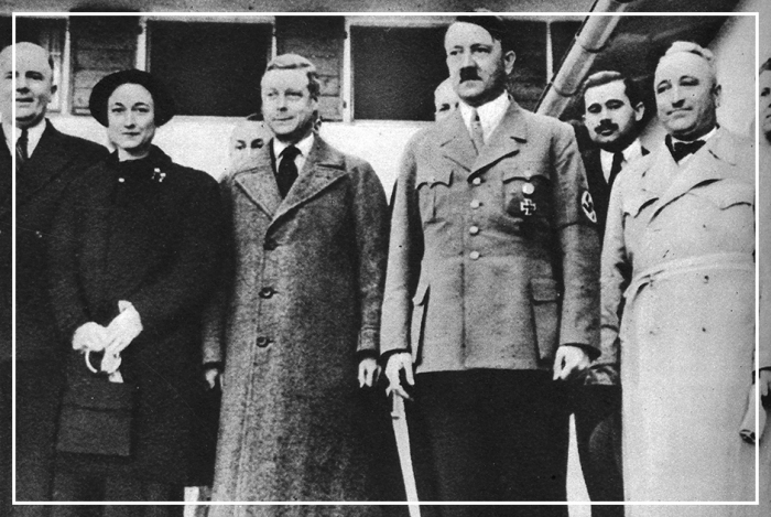 Уоллис Симпсон, Эдуард и Адольф Гитлер во время визита герцога Виндзорского в резиденцию фюрера, 1937 год
