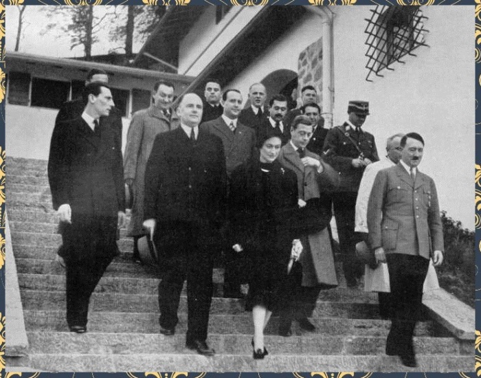 Уоллис Симсон и Эдуард VIII с Адольфом Гитлером