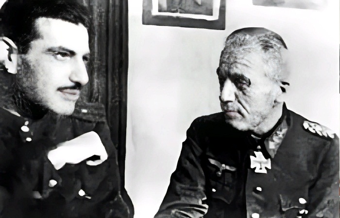 Лев Копелев с генералом фон Зейдлицем (комитет «Свободная Германия»), ноябрь 1943. / Фото: coollib.net
