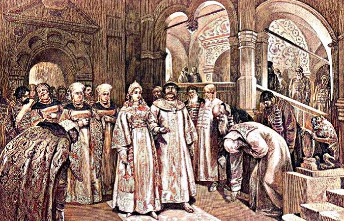 1526 год. Василий III и его невеста — Елена Глинская (картина К.В.Лебедева — 1916 год). / Фото: e-rudit.ru