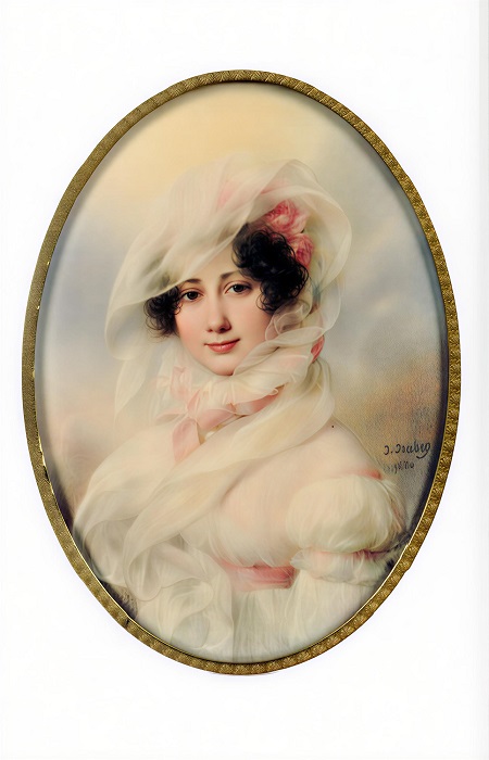 Екатерина Багратион (Скавронская), репродукция портрета для медальона, Жан Батист Изабе