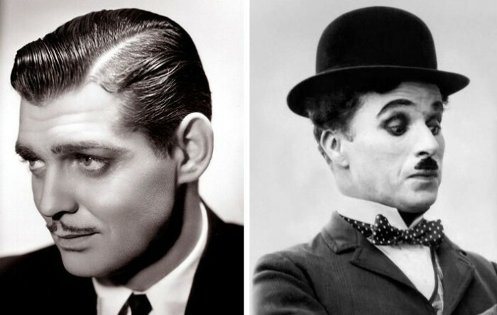 Использование косметики в киноиндустрии: Чарли Чаплин и Кларк Гейбл.