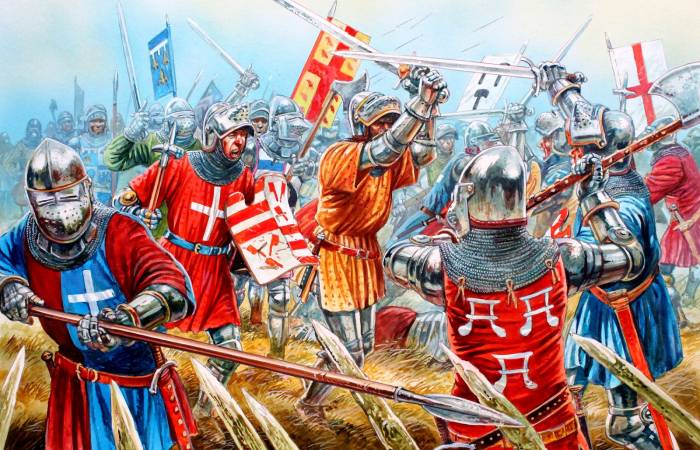 Битва рыцарей при Азенкуре в Столетней войне. / Фото: oko-planet.su