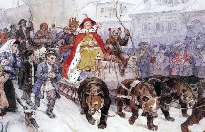 Развлечения Петра I на Масленицу. / Фото: prorisunki.ru