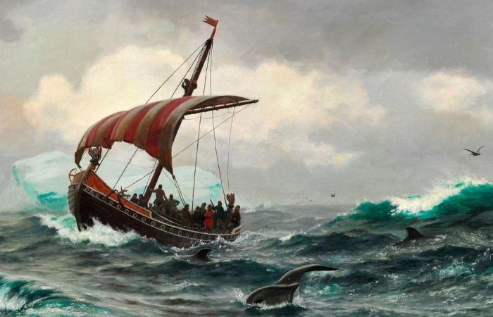 Эрик Рыжий отправляется на поиски Гренландии. Картина Карла Расмуссена, 1874 года Фото: welt.de