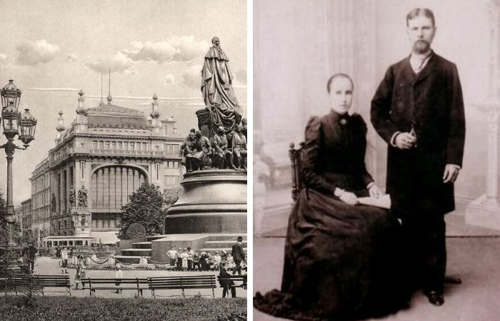 Купец Григорий Елисеев с женой Марией