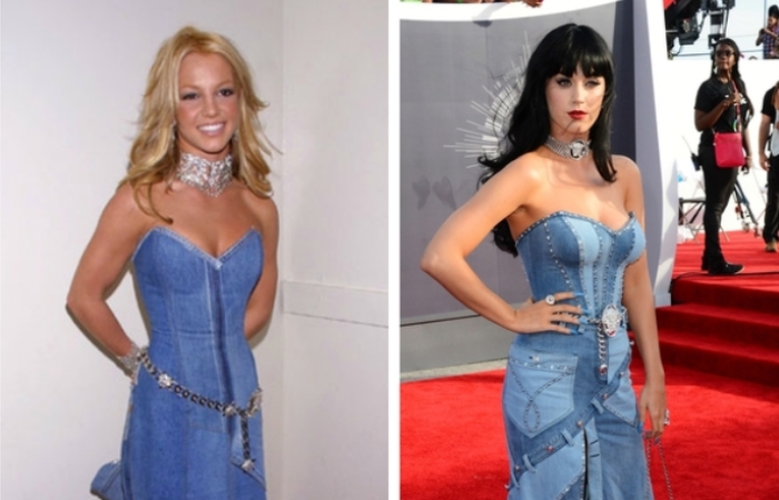 Бритни Спирс и Кэти Перри в джинсовом платье