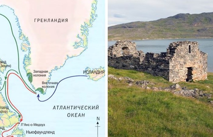Остатки первых поселений в Гренландии