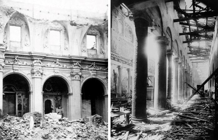 Первые разрушения в Риме: одно из старинных зданий и папская базилика 