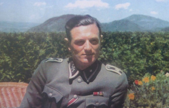 Рохус Миш на террасе резиденции Гитлера Бергхоф / Фото: waralbum.ru