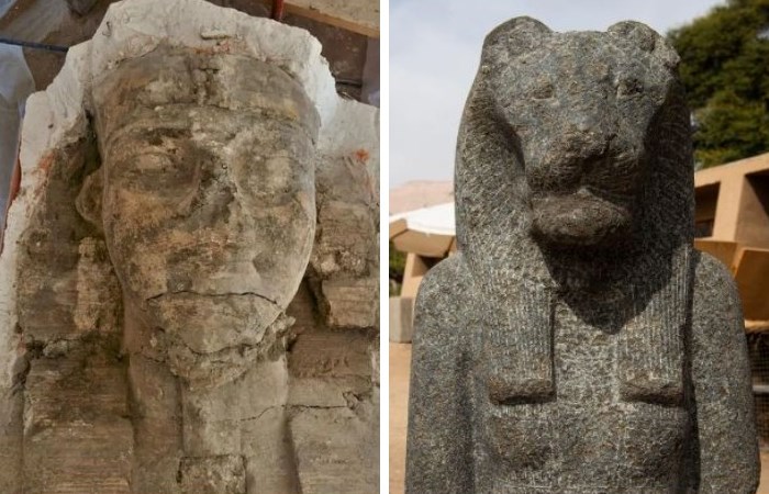 Известняковые сфинксы, обнаруженные в Египте